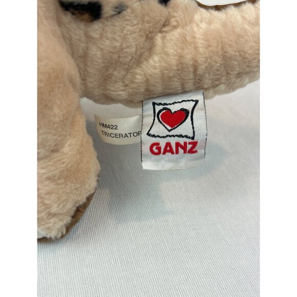 Ganz Webkinz Triceratops Dinosaur Plush Toy Beige Brown Spotted HM422 - Picture 5 of 8